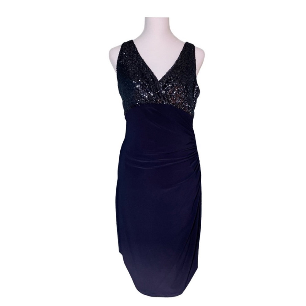 Ralph Lauren Cocktail Dress, Navy, Sequined Bodice, 6